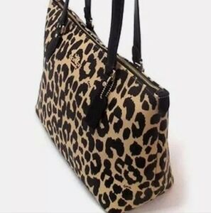 Coach Gallery Tote Bag Leopard Animal Print Cheetah CY347